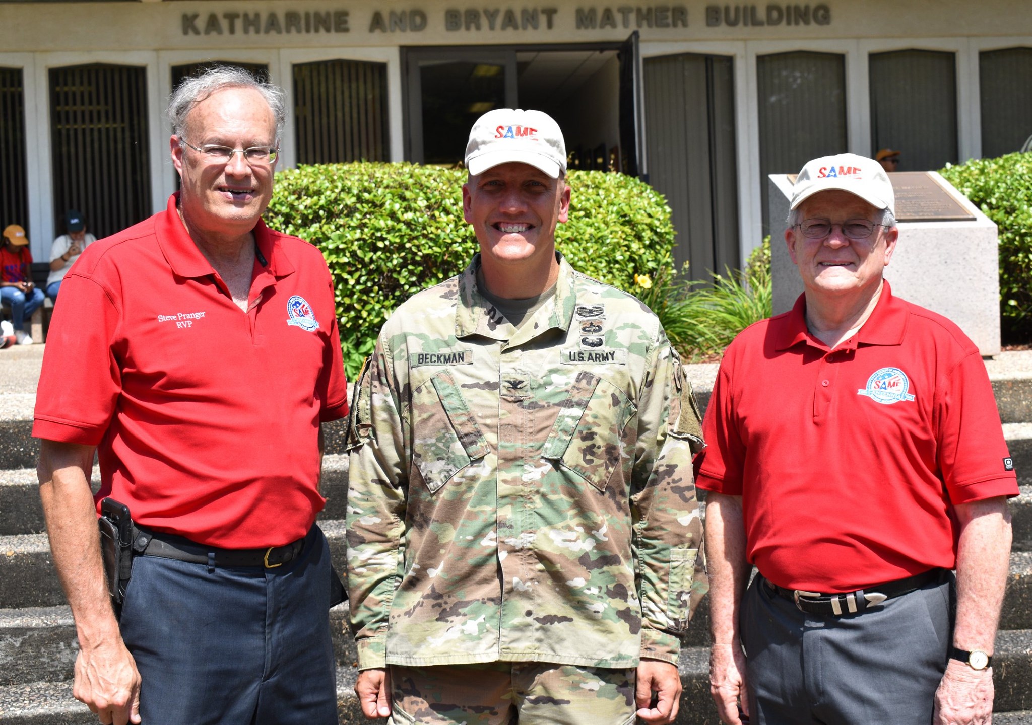 SAME President Buddy Barnes (right) visiting the SAME/Army Engineering & Construction Camp in 2019.